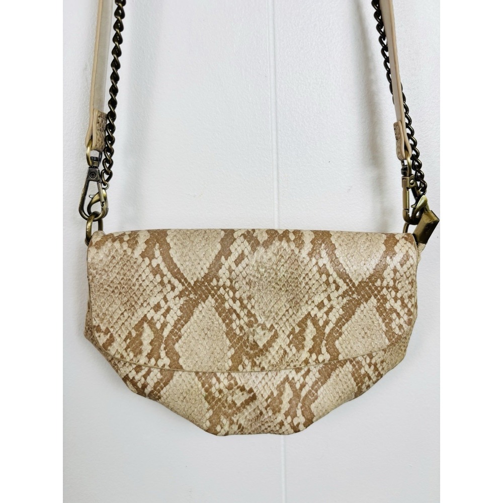 Anthropologie Snake Skin Animal Print Style Small Shoulder Bag Removable Straps